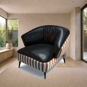 Custom Made Armchairs: Ruby Striped Accent Chair