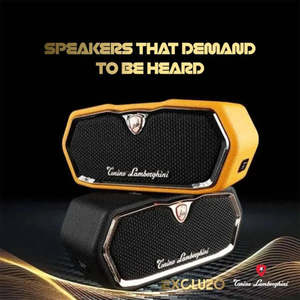 Electronics Speakers Audio Bluetooth Speakers: Tonino Lamborghini TL89 SURGE Luxury Bluetooth Speaker – Hurricane Yellow