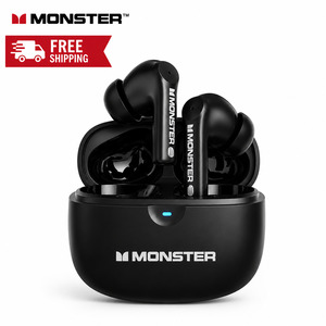 Electronics: Monster GT16 True Wireless Bluetooth Earbuds with Charging Case – Black
