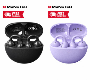Electronics: Monster M800 Open-Ear Wireless Earbuds – Black / Purple