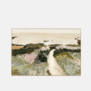 Canvas Seaside Meadow Spring  - Framed