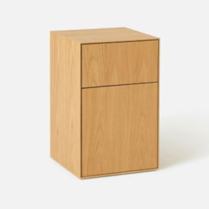 Plinth Bedside Table - Oak