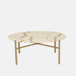 Tables: Atlas Twin Marble Coffee Table - Gold