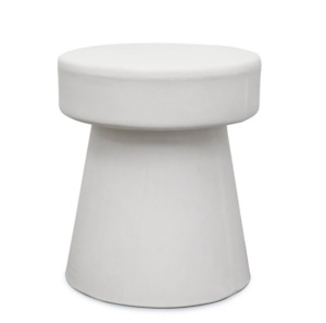 Tables: Mushroom Concrete Stool/ Side Table White