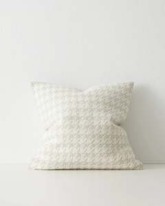 Giovanni Feather  Houndstooth Cushion - Salt