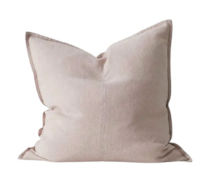 Cushions Throws: Como Linen Feather Filled Cushion - Blush