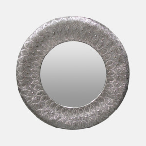Panama Round Mirror - Silver
