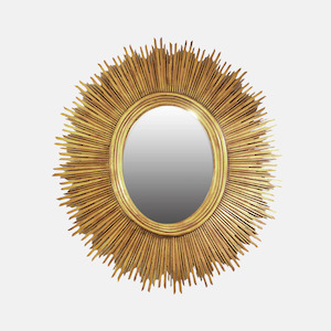 Sunburst Oval  Mirror - Gold