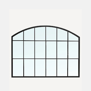 Mantle Iron Arch Grid Mirror