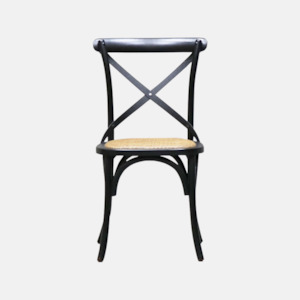 Cross Back Dining Chair - Black