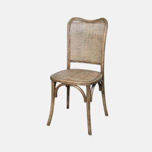 Dining Chairs 1: Curved Oak Rattan Dining Chair