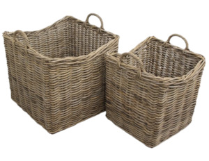 Grove Rattan Square Planter Basket (Set of 2)
