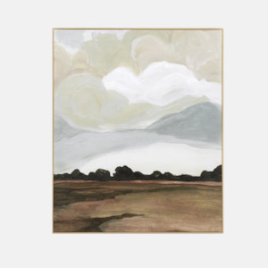 Wall Art 1: Canvas Tranquil Field Green - Framed