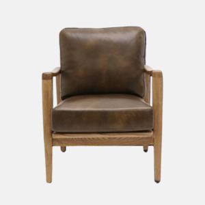 Leather: Reid Armchair - Brown