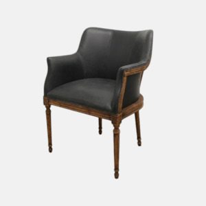 Leather: Boston Leather Armchair - Black