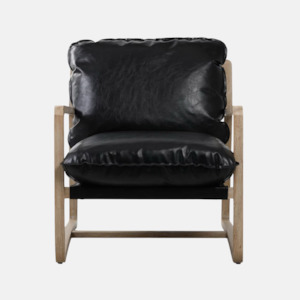 Maxwell Faux Leather Armchair -  Black