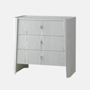 Regent 3 Drawer Bedside - Whitewashed