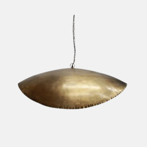 Pendants: Masaomi Crimped Edge Wave Pendant - Gold