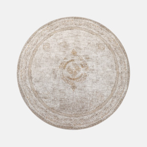 Rugs: Adonis Round Rug -  Honey Grey