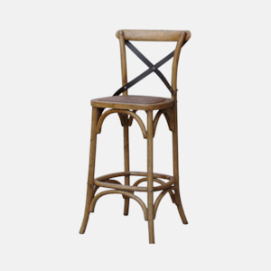 Cross Back Barstool - Elm