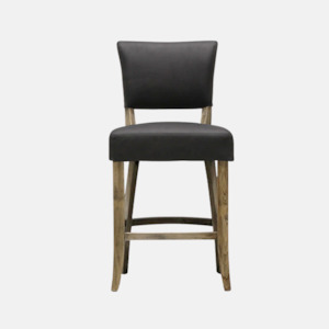 Barstools: Crane Barstool - Black Leather