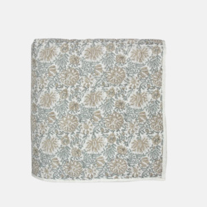 Bedding: Athena Floral Eiderdown - Blue/Natural