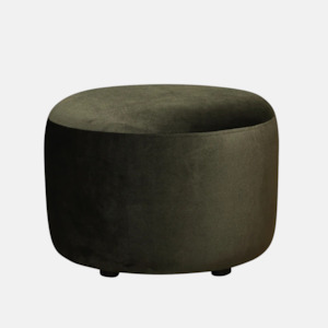 Estella Round Ottoman - Olive