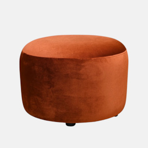 Estella Round Ottoman - Rust