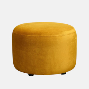 Ottoman: Estella Round Ottoman - Mustard
