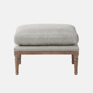 Ottoman: Chester Ottoman - Herringbone Linen