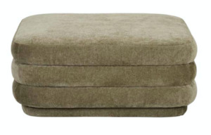 Kennedy Ribbed Square Ottoman - Silver Sage