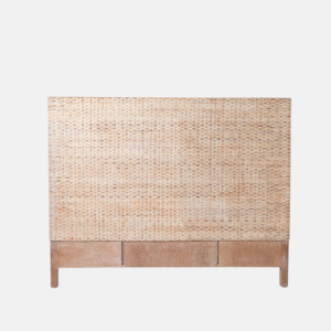 Gable Rattan Bedhead - White Wash