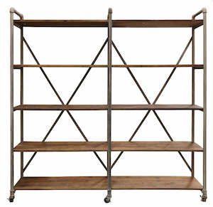 Pilo Industrial Wide Shelves - Mudstone Iron
