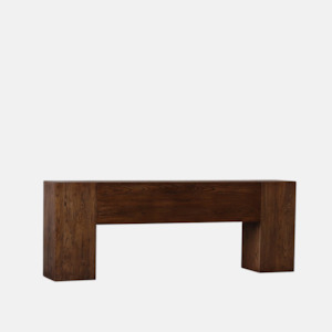 Consoles: DOVETEAIL BLOCK CONSOLE - ANTIQUE ELM
