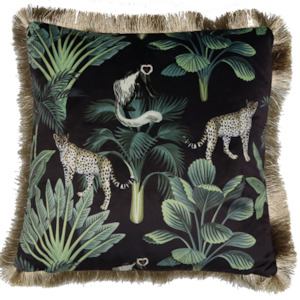 Cushions: Velvet Safari Cheetah & Monkey Cushion
