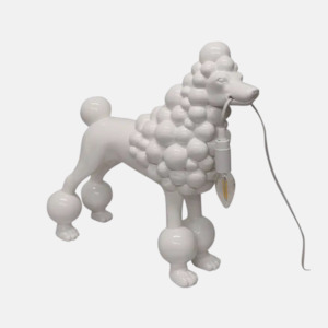 Poodle Table Lamp - White