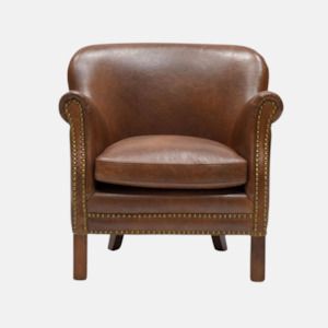 Rhodes Leather Armchair - Brown