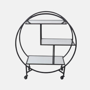 Barcarts 1: Mirrored Bar Trolley - Black