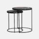 Monaco Marble Nest Side Tables - Pebble
