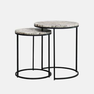 Monaco Marble Nest Side Tables - Alaska