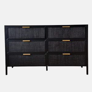 Drawers: Stamford 6 Drawer Chest - Black