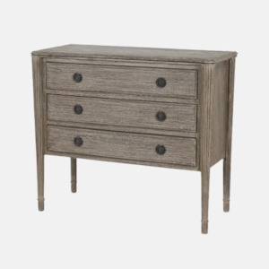 Drawers: Caroline Three Drawer Chest - Bayur Wood