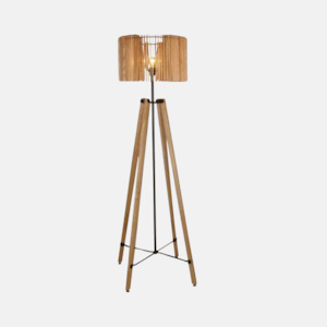 Triboa Bay Pinno Floor Lamp - Natural & Black