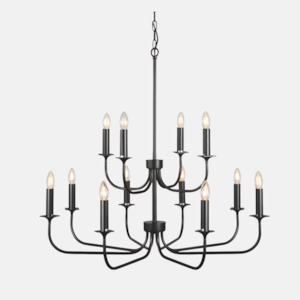 Chandeliers: Forbes Iron Chandelier Two Tier