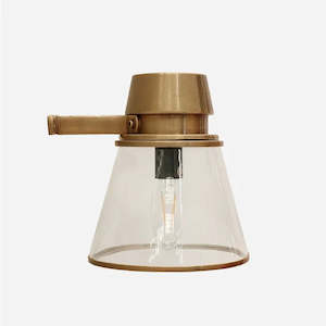 SAVILLE GLASS WALL LIGHT - ANTIQUE BRASS
