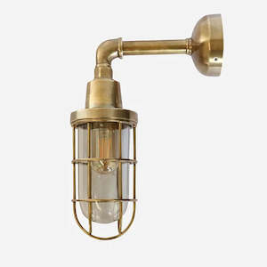 Caged Wall Light IP54 Rated Brass