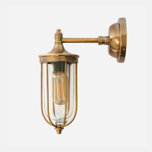 Droplet Outdoor Wall Light Antique Brass IP54 Rated