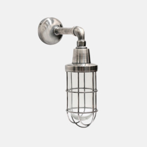Caged Pewter Wall Light IP54 Rated