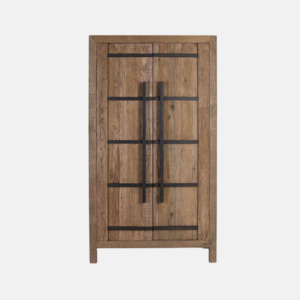 Mason Oak and Iron Cabinet