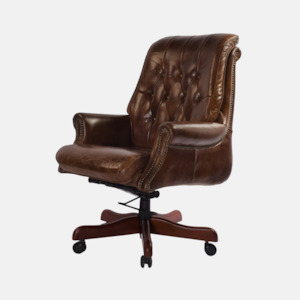 Bankers Leather Chair - Brown
